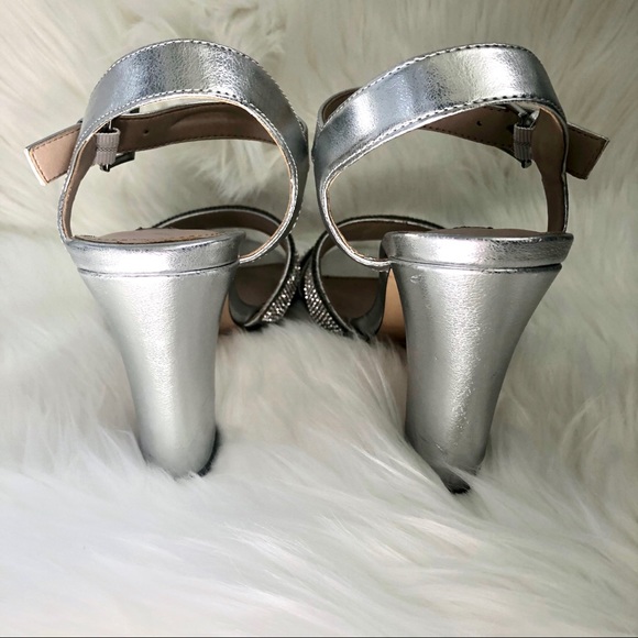 Nina New York sliver rhinestone high heels 4” - Picture 5 of 16